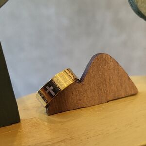 Our Father/Lord's Prayer in Spanish Gold & Silver Tone Band Ring, 9